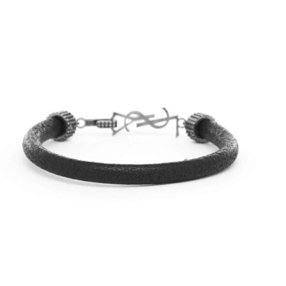 NWT YSL SAINT LAURENT OPYUM Bracelet Black lLeather Unisex🖤💝 - Picture 6 of 16